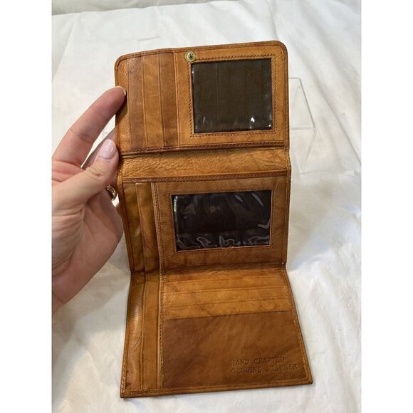 Genuine Leather Tan Brown Wallet trifold made in India - Picture 4 of 7